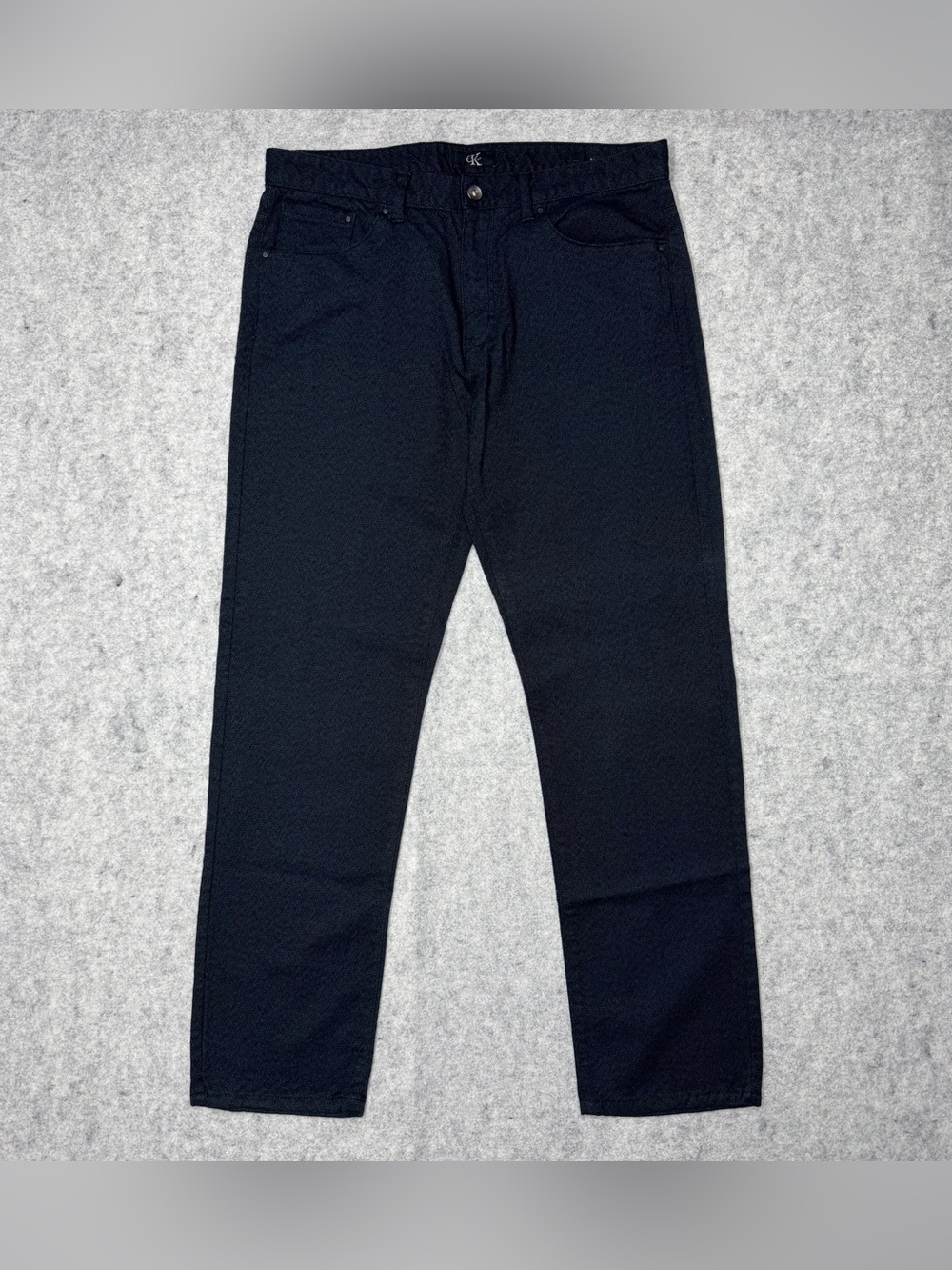Calvin Klein Twill Jeans Men 34x32 Slim Fit Black Dark Gray Minimalist Pants